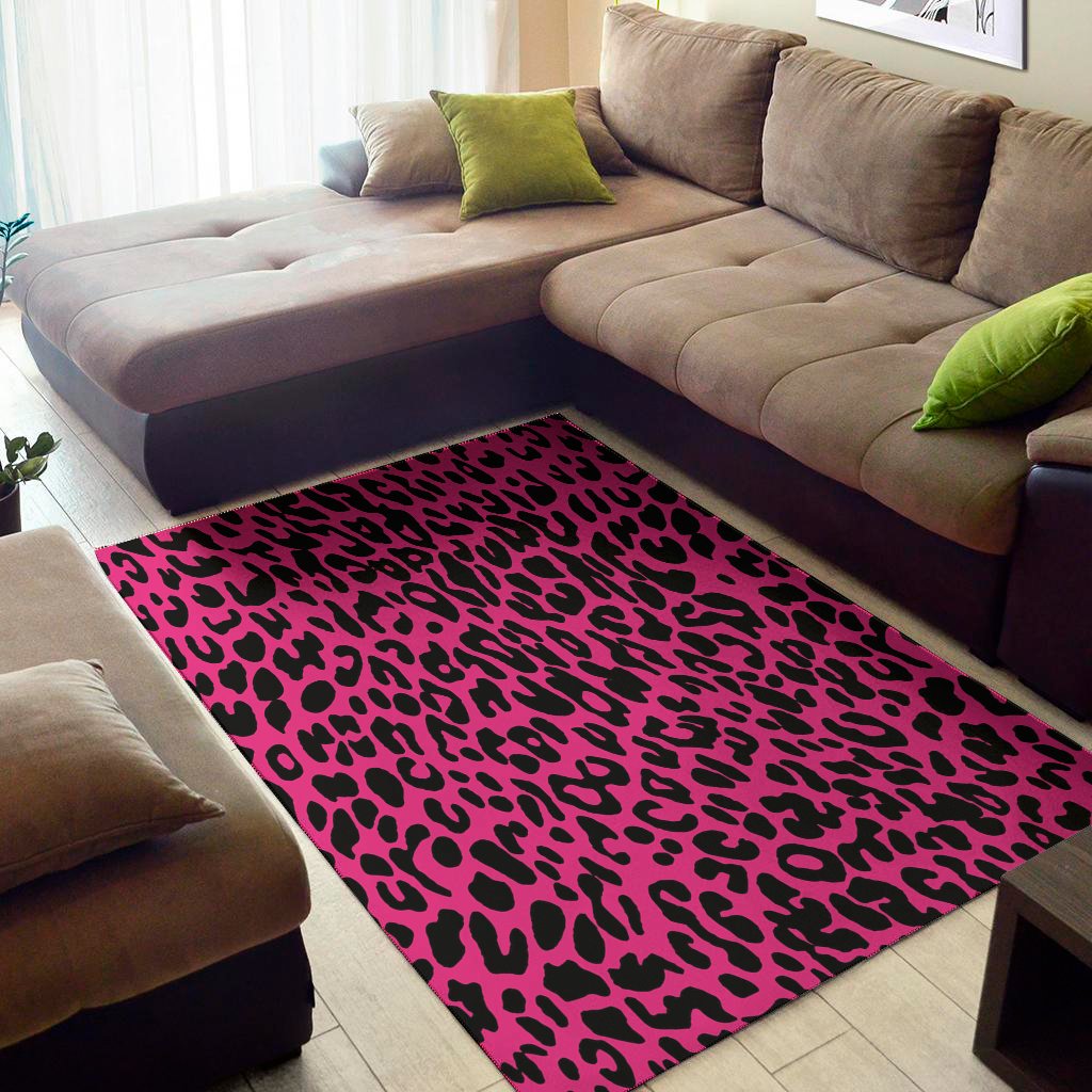 Hot Pink Leopard Print Area Rug Floor Decor