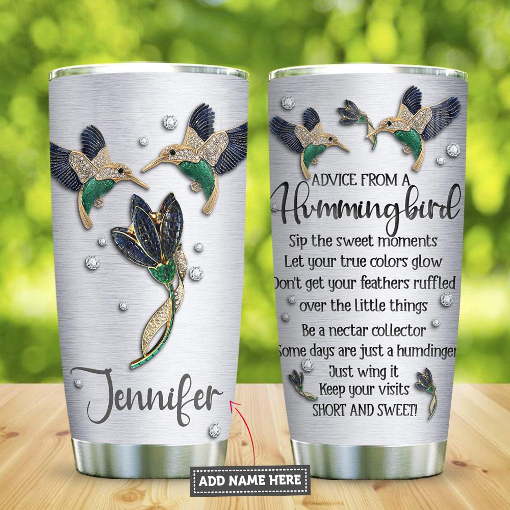 Hummingbird Advice Jewelry Style Personalized Stainless Steel Tumbler