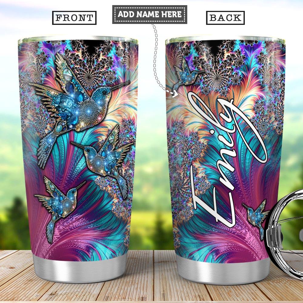 Hummingbird Colorful Personalized Stainless Steel Tumbler