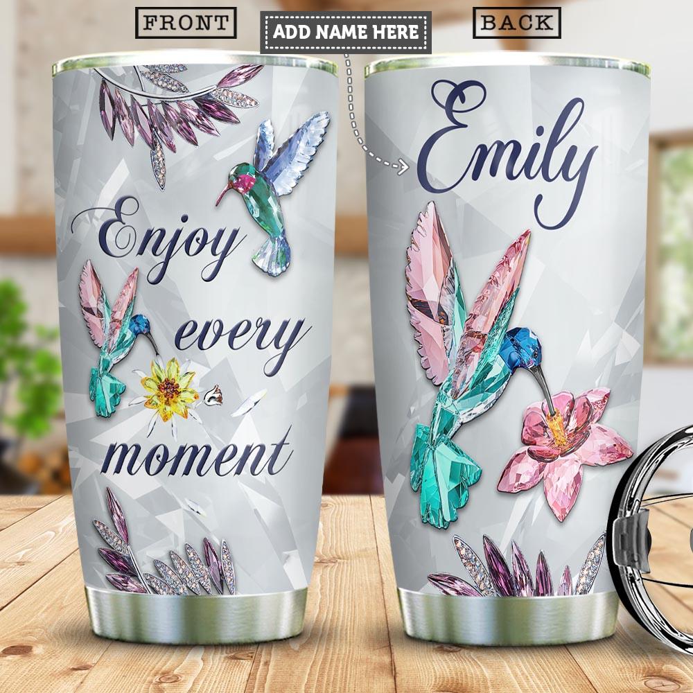 Hummingbird Crystal Style Personalized Stainless Steel Tumbler
