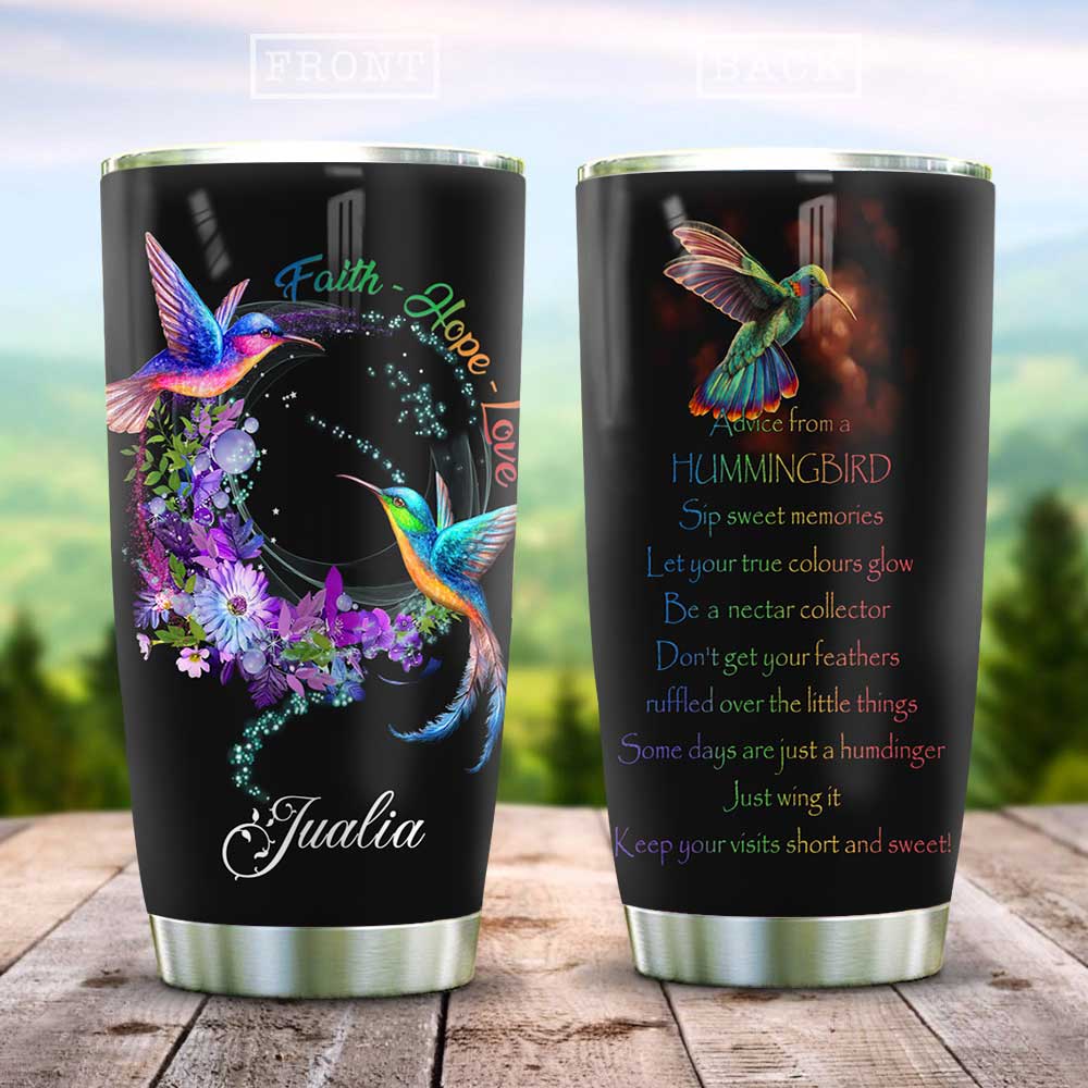 Hummingbirds Advice Personalized Stainless Steel Tumbler