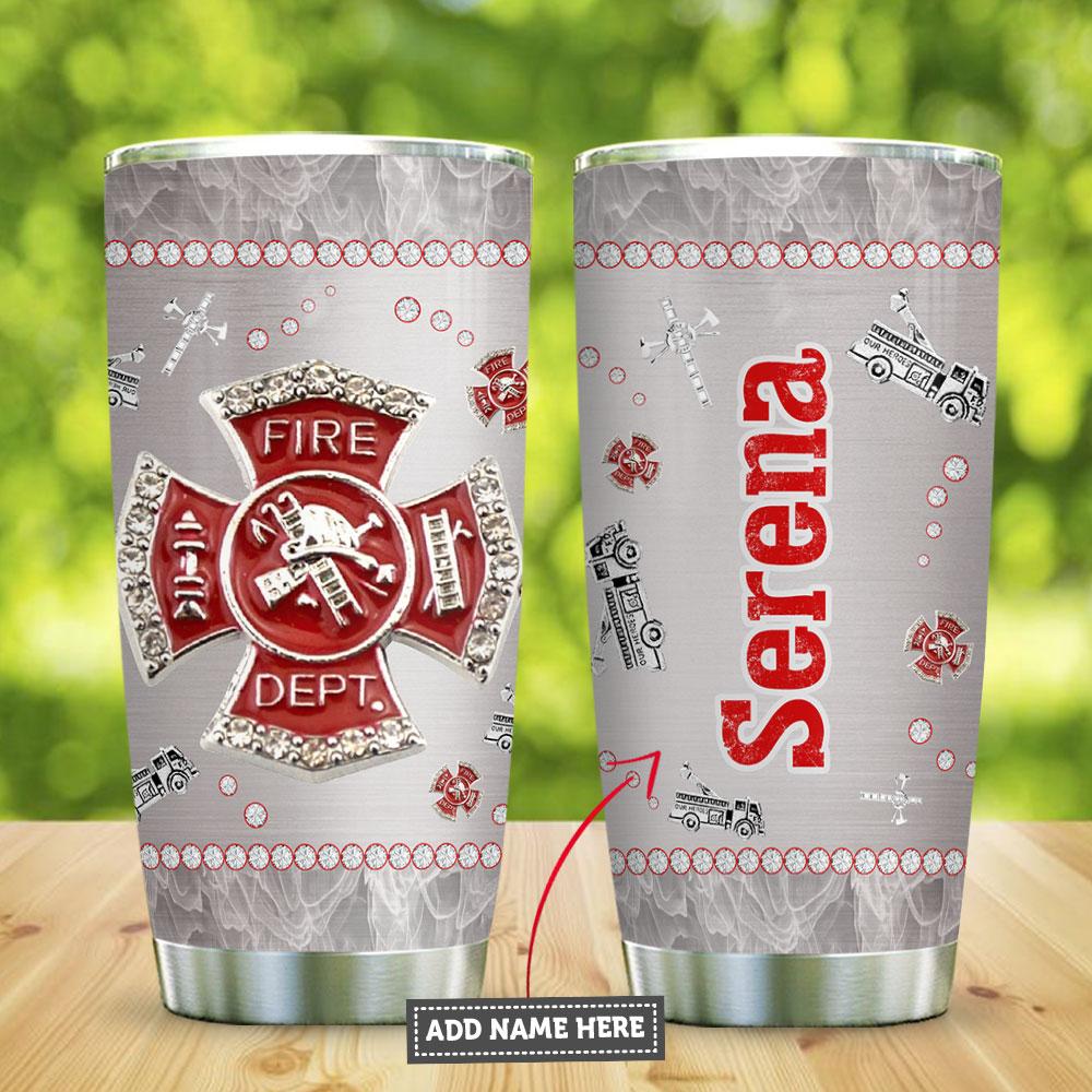Jewelry Style Firefighter Symbol Personalized Stainless Steel Tumbler