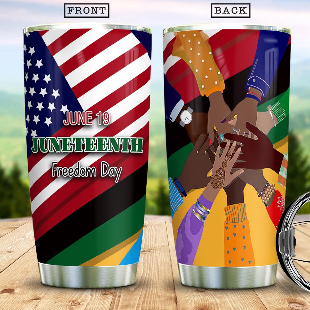 Juneteenth Freedom Day Flag Africa American Independence Day Stainless Steel Tumbler