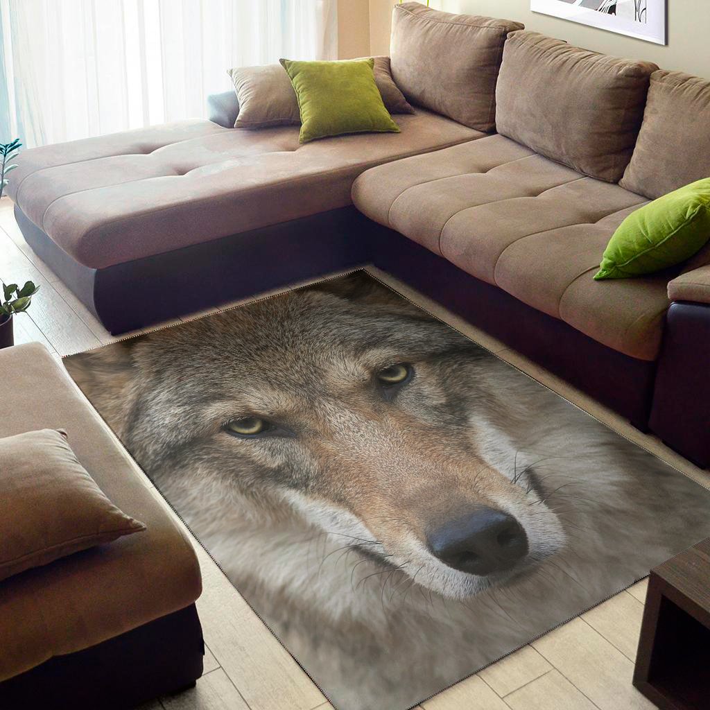 Jungle Wolf Print Area Rug Floor Decor