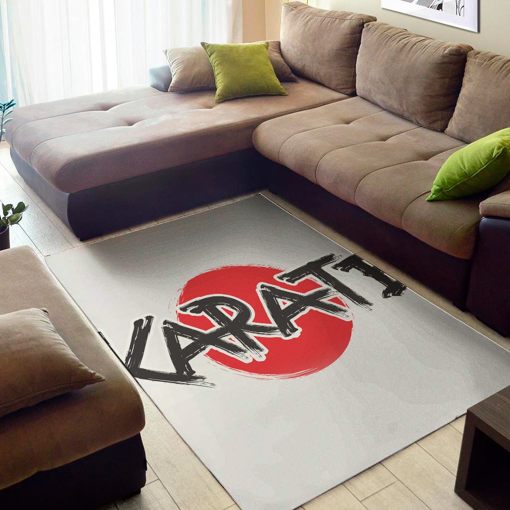Karate Text Print Area Rug Floor Decor