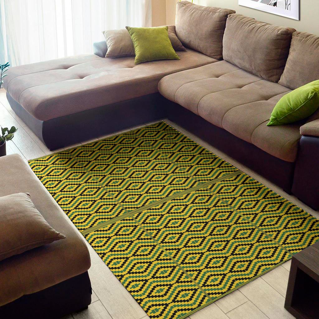 Kente African Pattern Print Area Rug Floor Decor