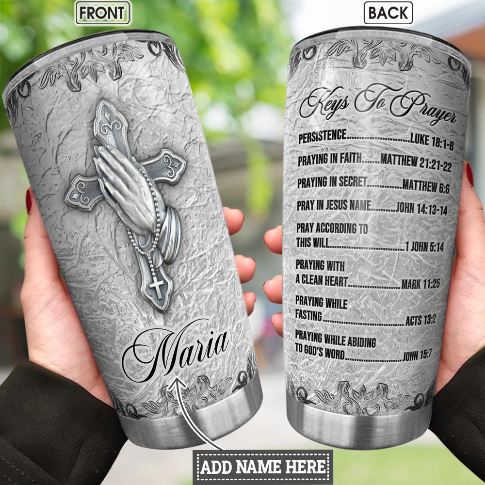 Key To Prayer Metal Personalized Stainless Steel Tumbler