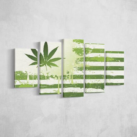 Land Of The High - Abstract 5 Panel Canvas Art Wall Decor