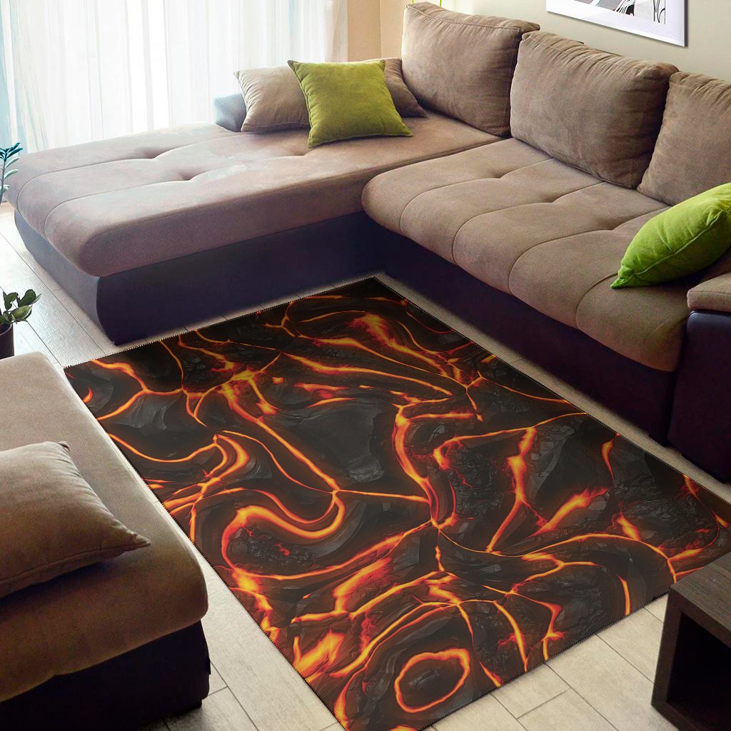 Lava Texture Print Area Rug Floor Decor