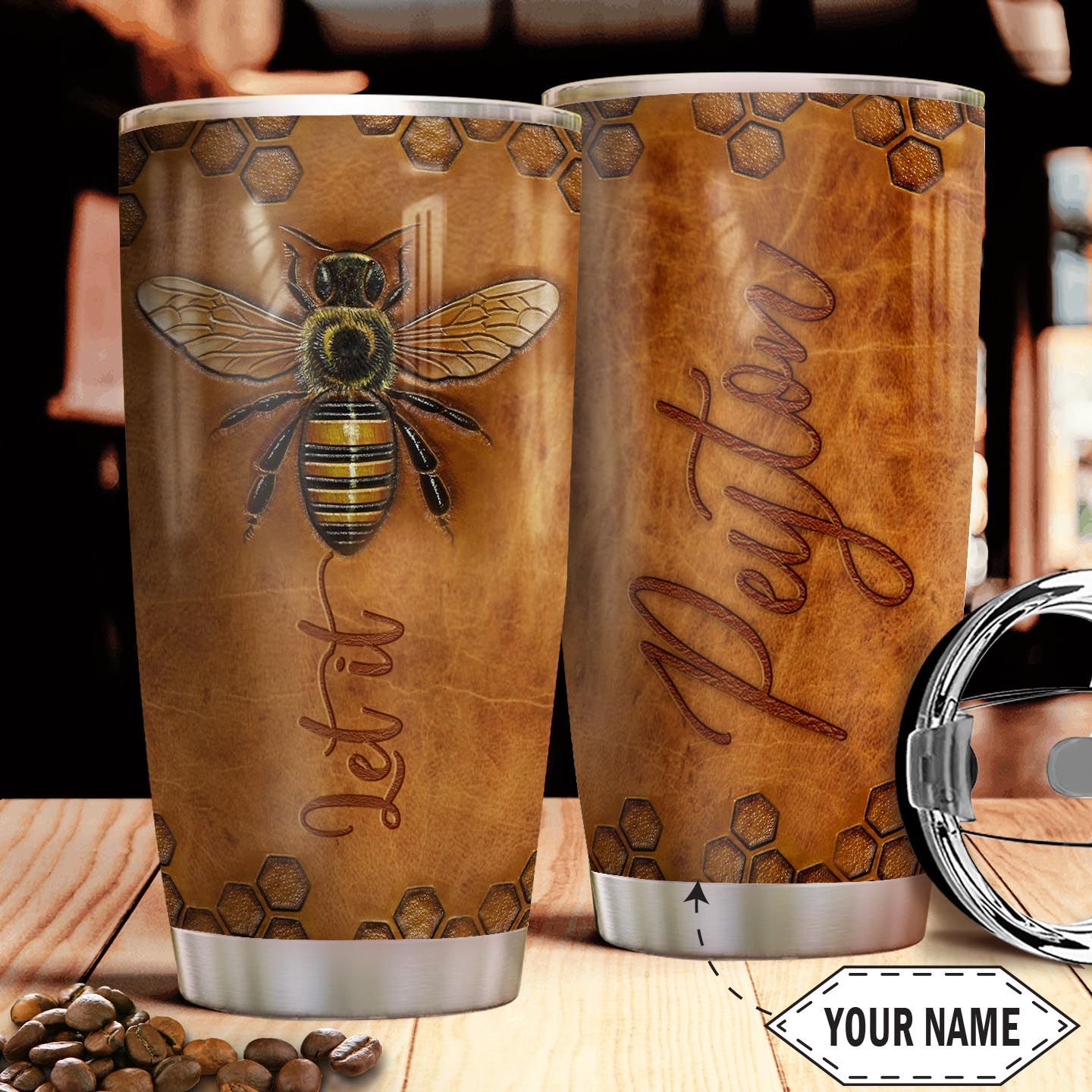 Let It Bee Personalized Stainless Steel Tumbler