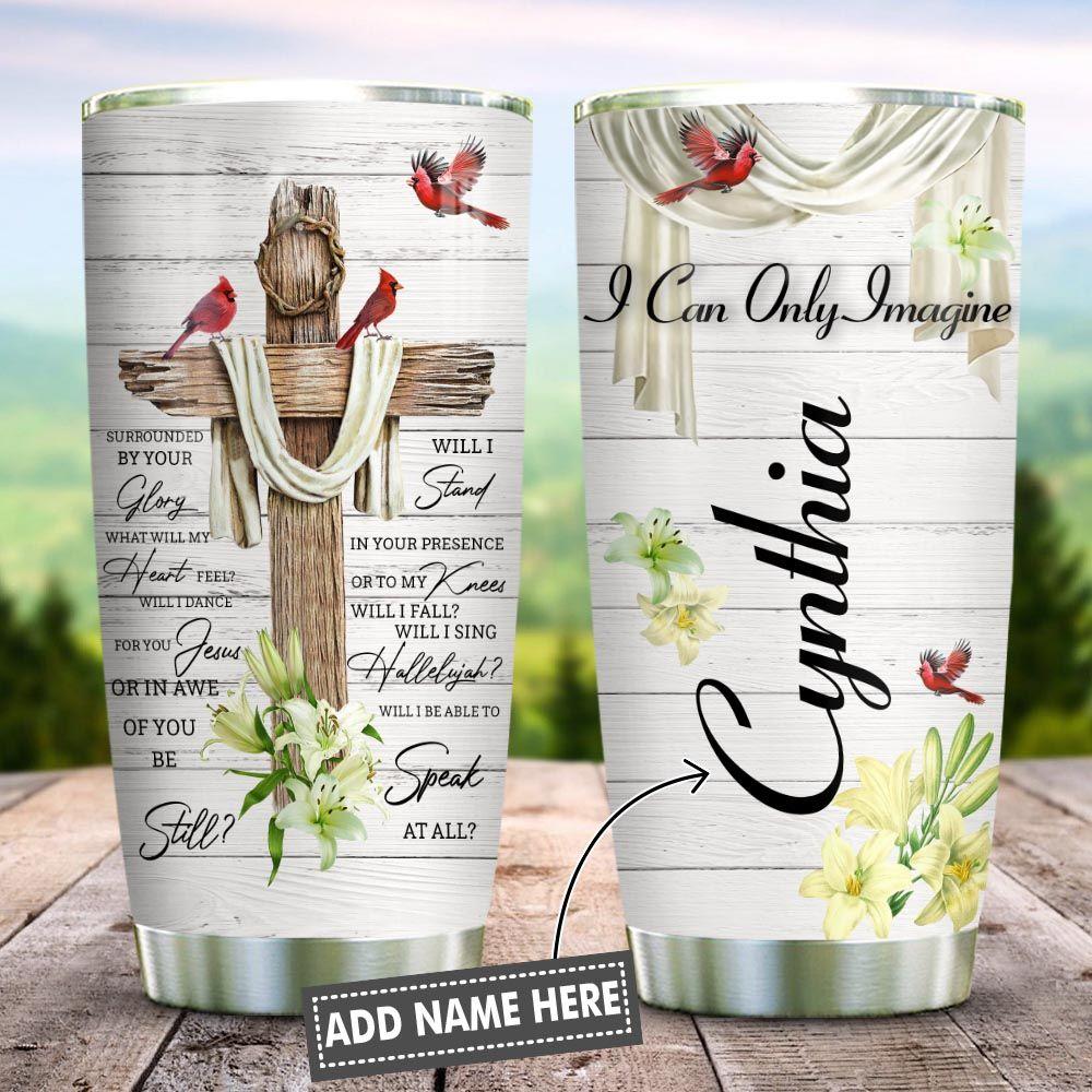 Lily Faith Cardinal Personalized Stainless Steel Tumbler
