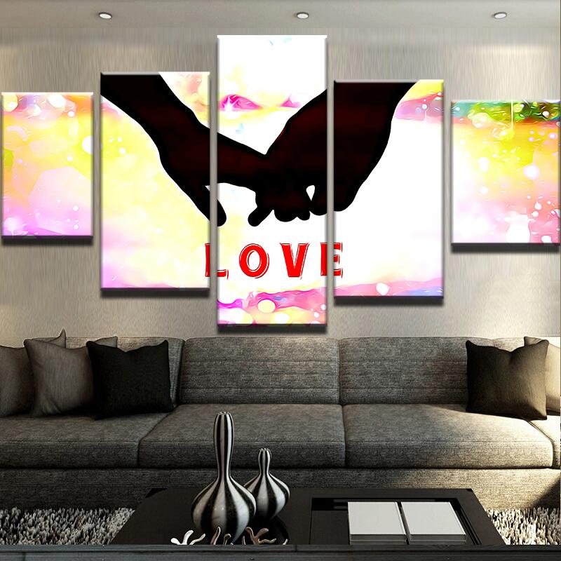 Love Abstract - Abstract 5 Panel Canvas Art Wall Decor