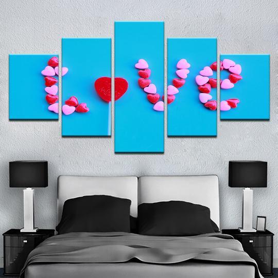 Love Candy Hearts - Abstract Canvas  Wall Art