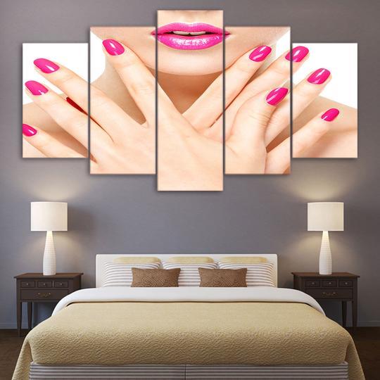 Manicure Beauty Salon - Abstract 5 Panel Canvas Art Wall Decor
