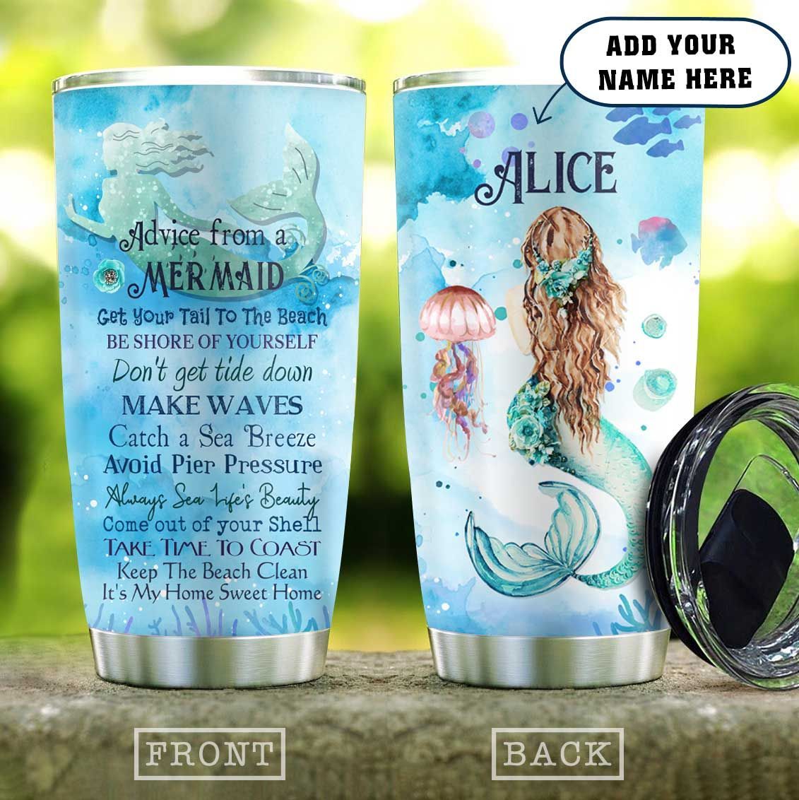 Mermaid Advice Personalized Stainless Steel Tumbler