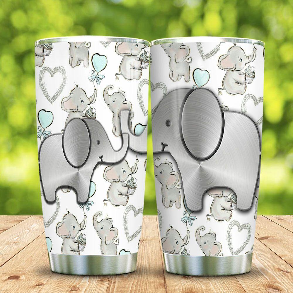 Metal Style Elephant Mother Stainless Steel Tumbler