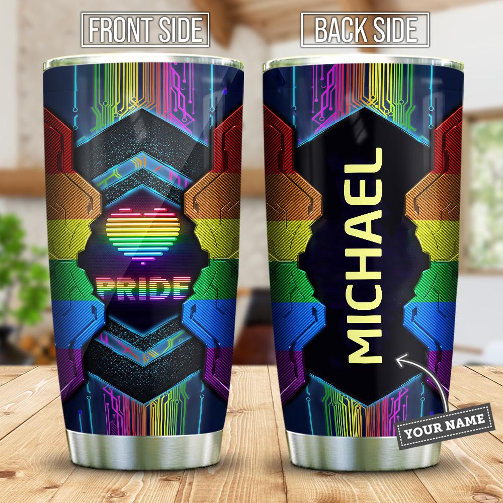 Metal Style LGBT Pride Personalized Stainless Steel Tumbler