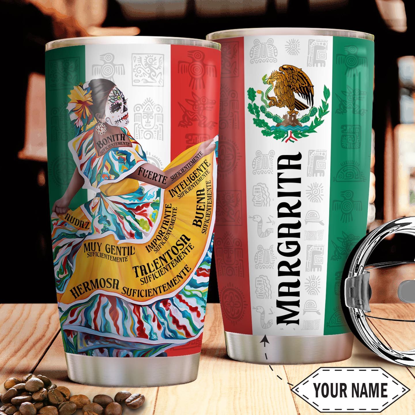 Mexican Girl Personalized Stainless Steel Tumbler