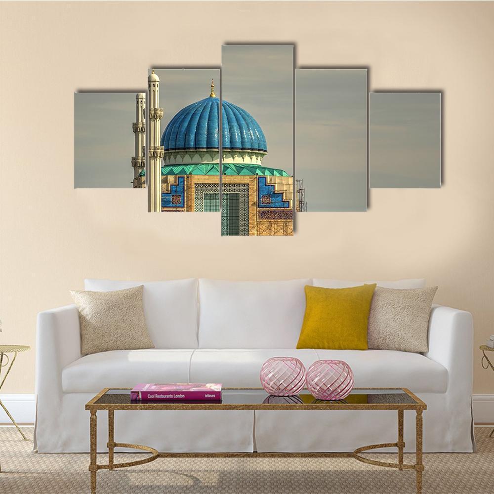 Mosque In Turkistan - Abstract 5 Panel Canvas Art Wall Decor