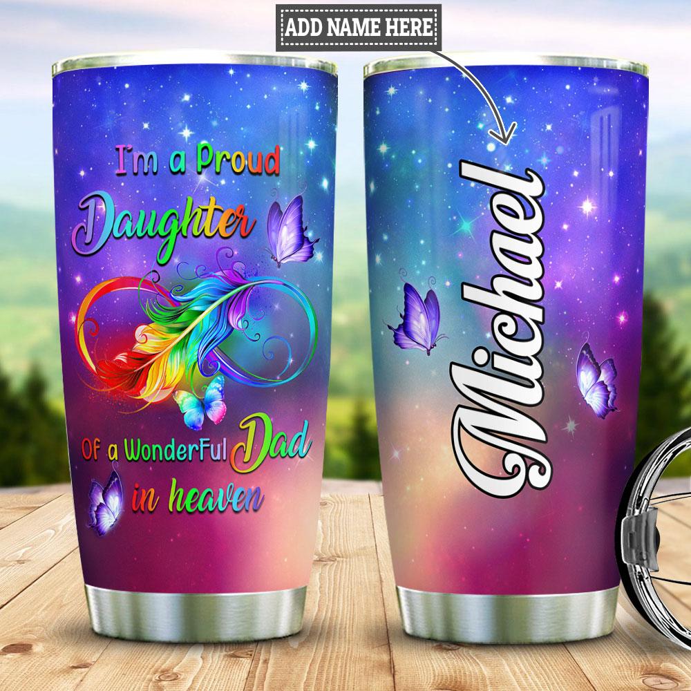 My Dad In Heaven Personalized Stainless Steel Tumbler