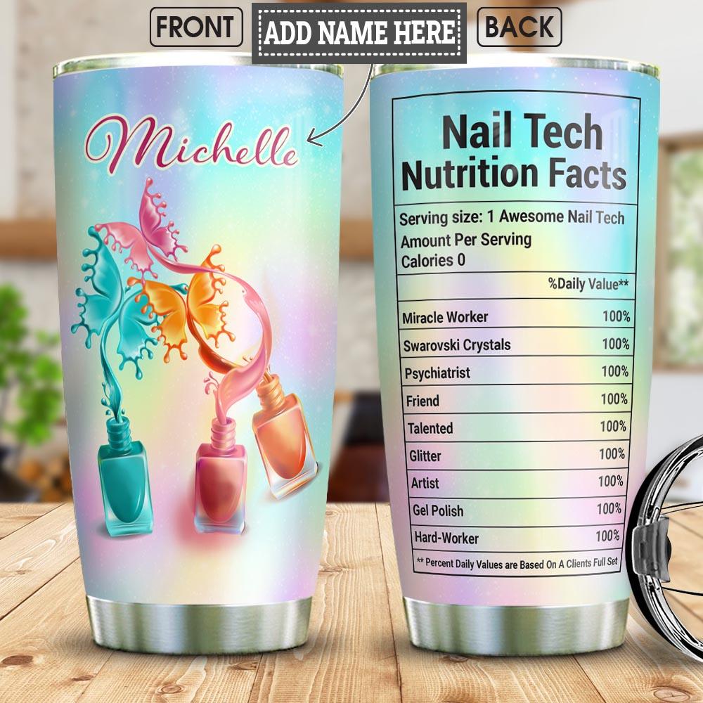 Nail Tech Facts Personalized Stainless Steel Tumbler