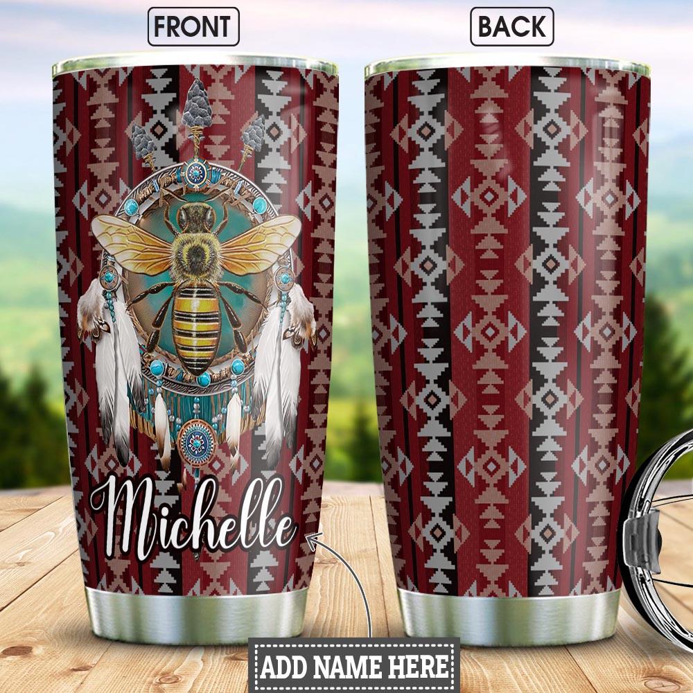 Native American Bee Personalized Stainless Steel Tumbler