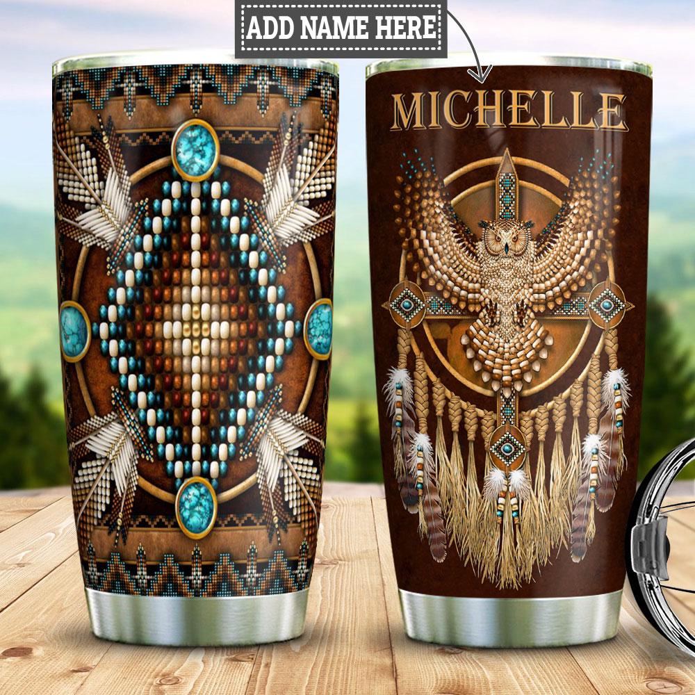 Native American Owl Personalized Stainless Steel Tumbler