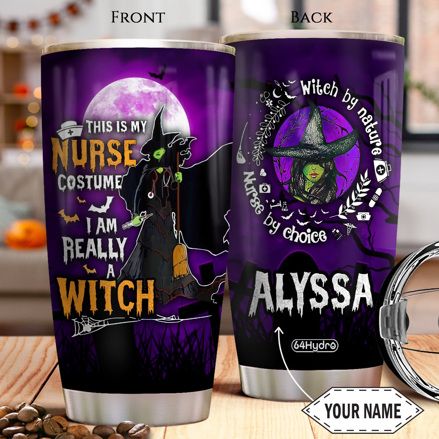 NUR Witch Personalized Stainless Steel Tumbler