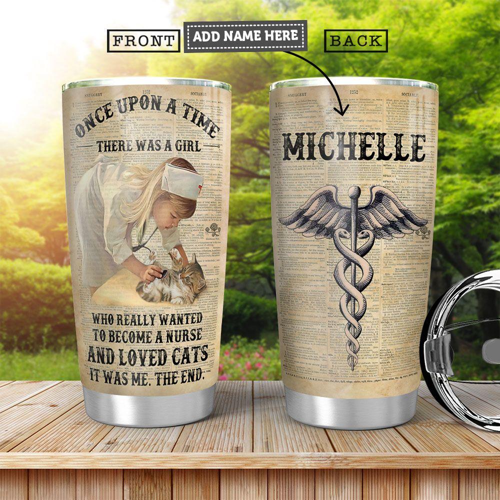 Nurse Cat Personalized Stainless Steel Tumbler