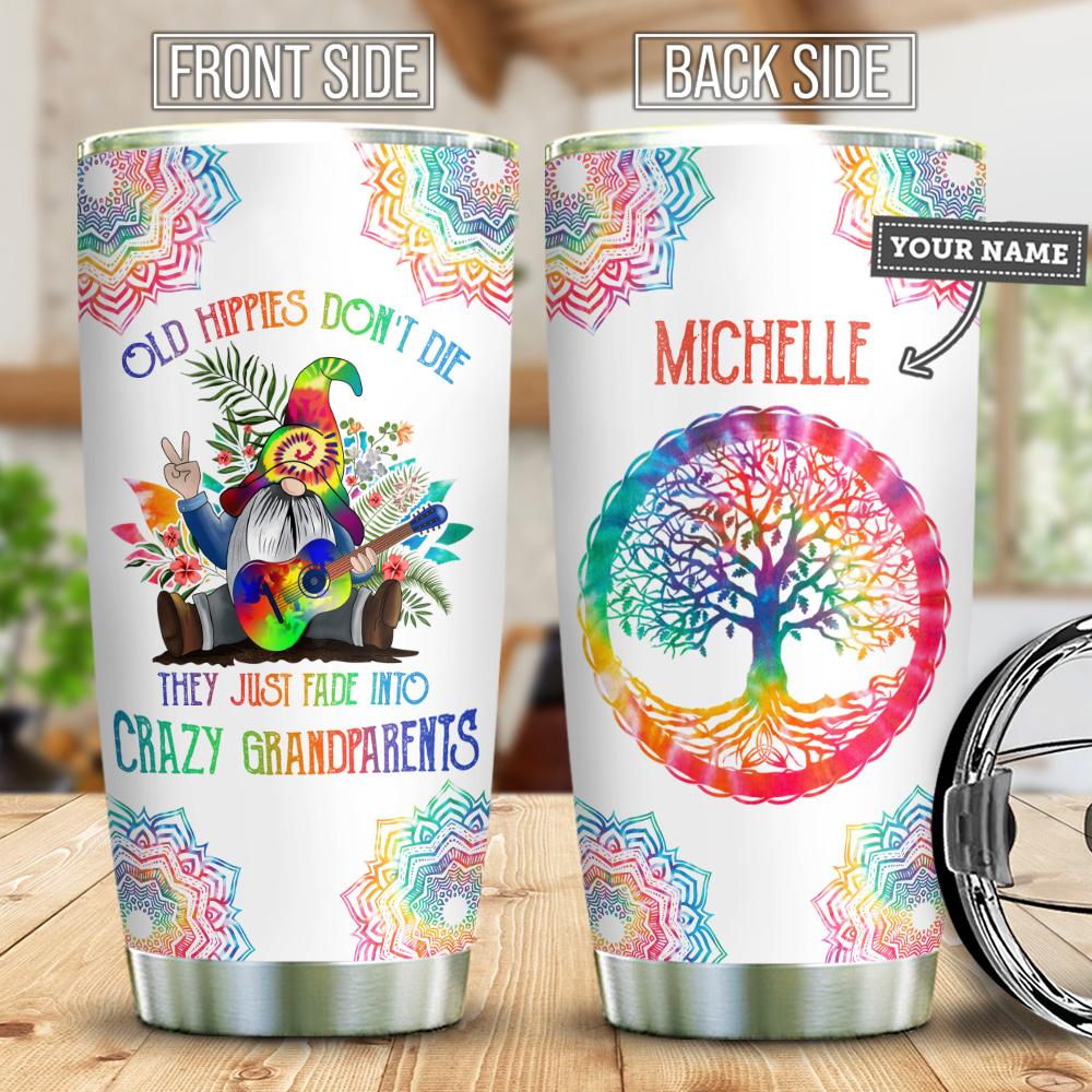 Old Hippie Gnome Personalized Stainless Steel Tumbler
