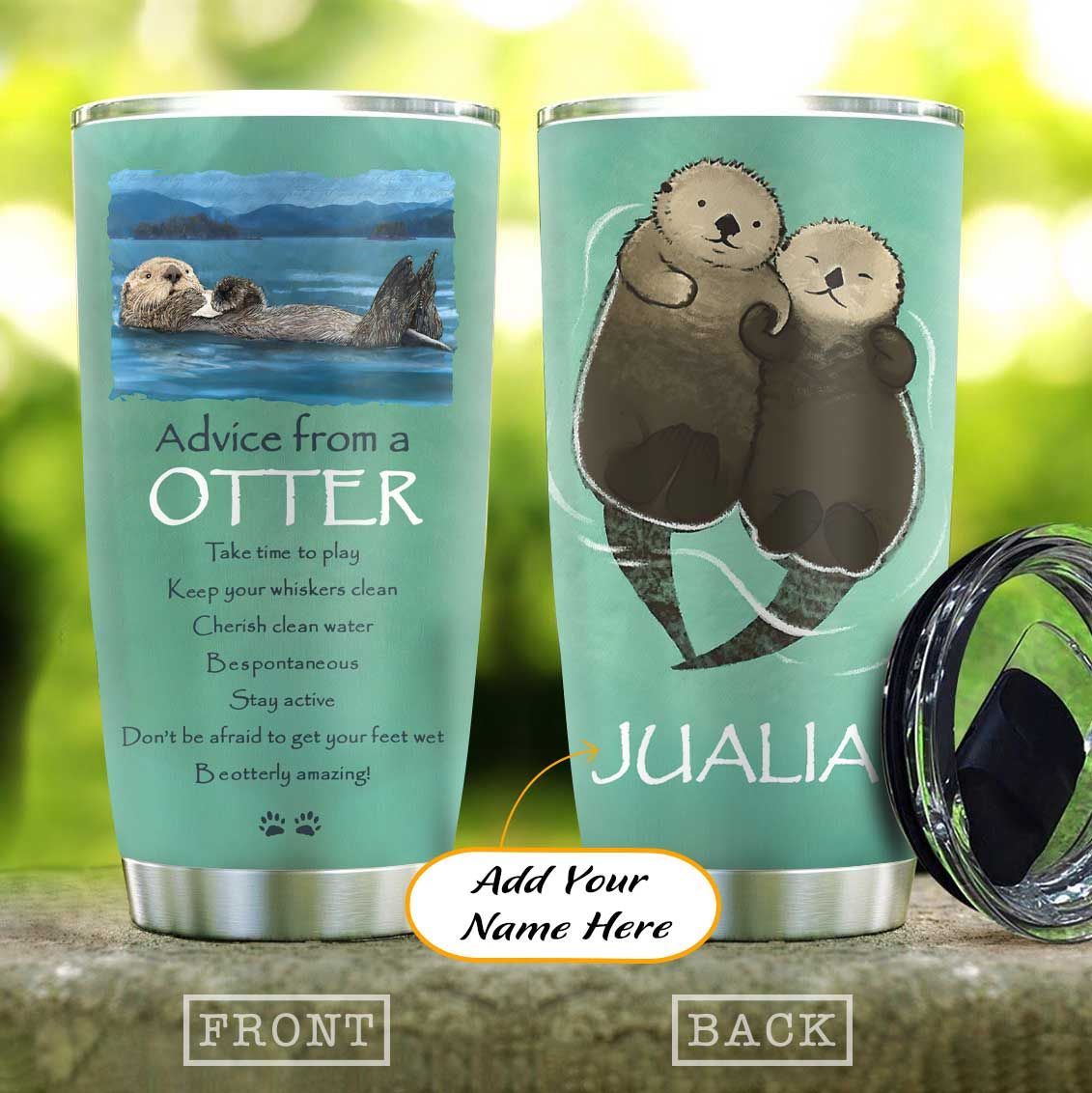 Otter Advice Personalized Stainless Steel Tumbler