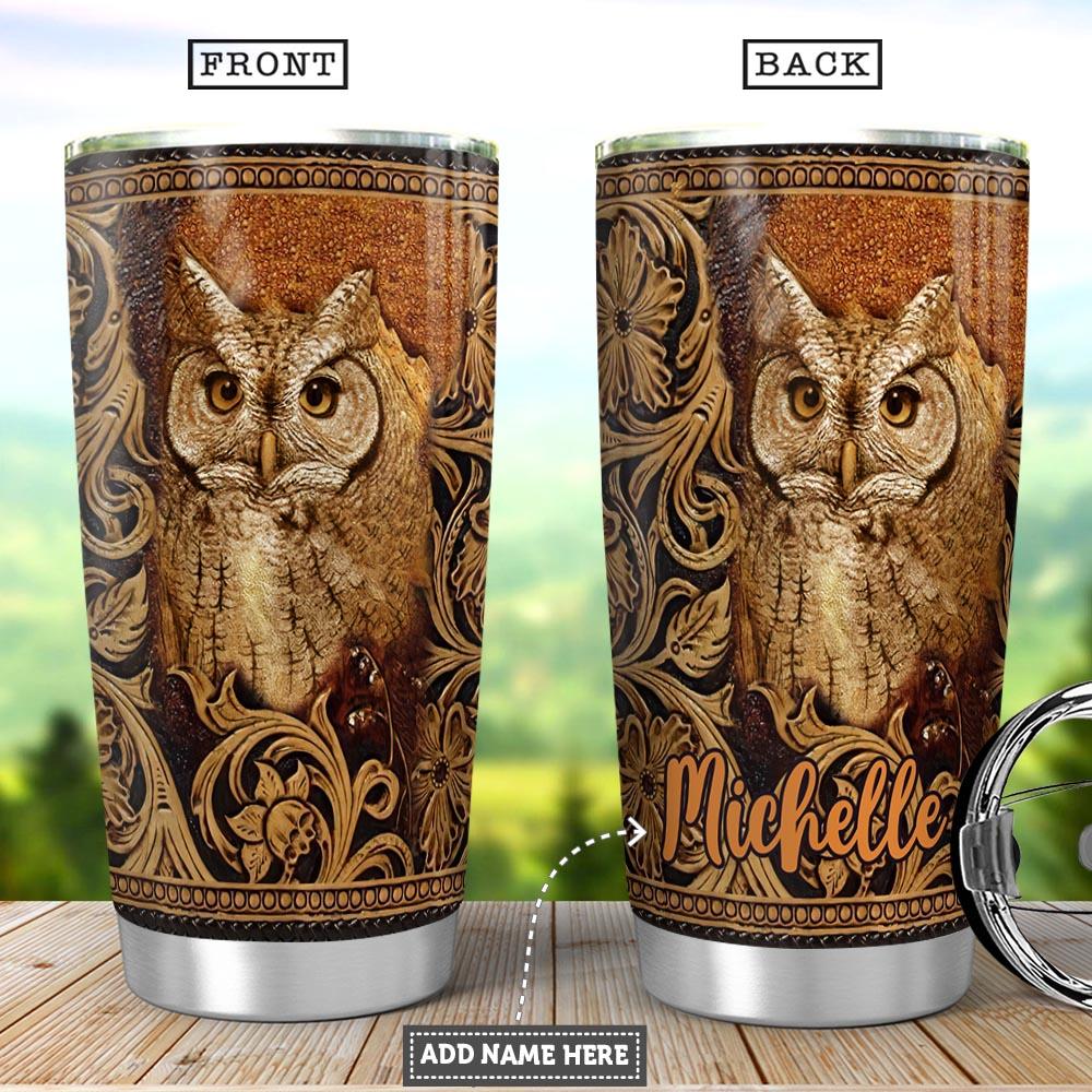 Owl Vintage Personalized Stainless Steel Tumbler