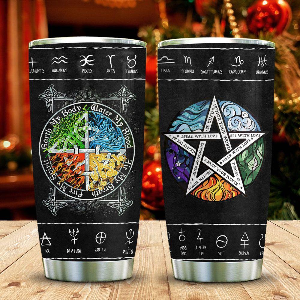 Pagan Wicca Elements Stainless Steel Tumbler