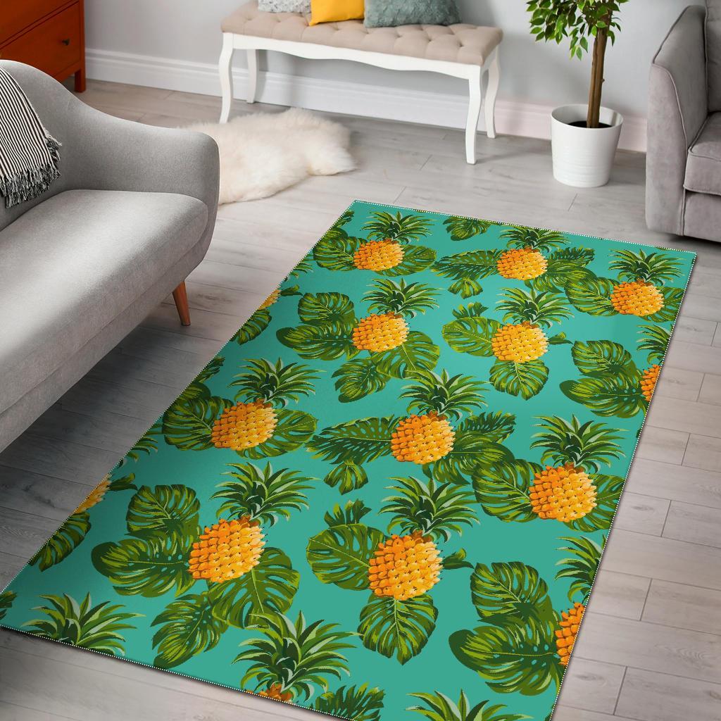 Palm Leaf Pineapple Pattern Print Area Rug Floor Decor
