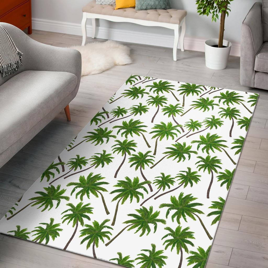 Palm Tree Pattern Print Area Rug Floor Decor