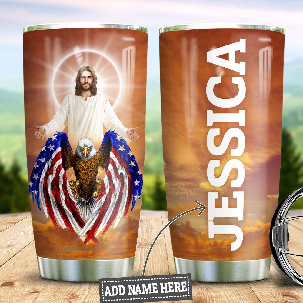 Personalized American Eagle Faith Stainless Steel Tumbler