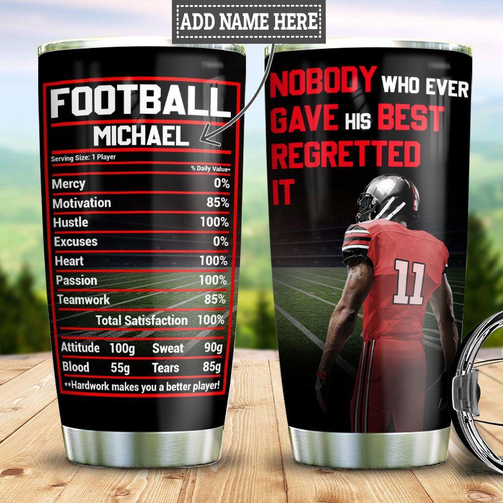 Personalized American Football Facts Stainless Steel Tumbler