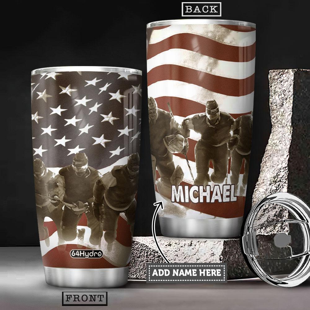Personalized American Hockey Stainless Steel Tumbler