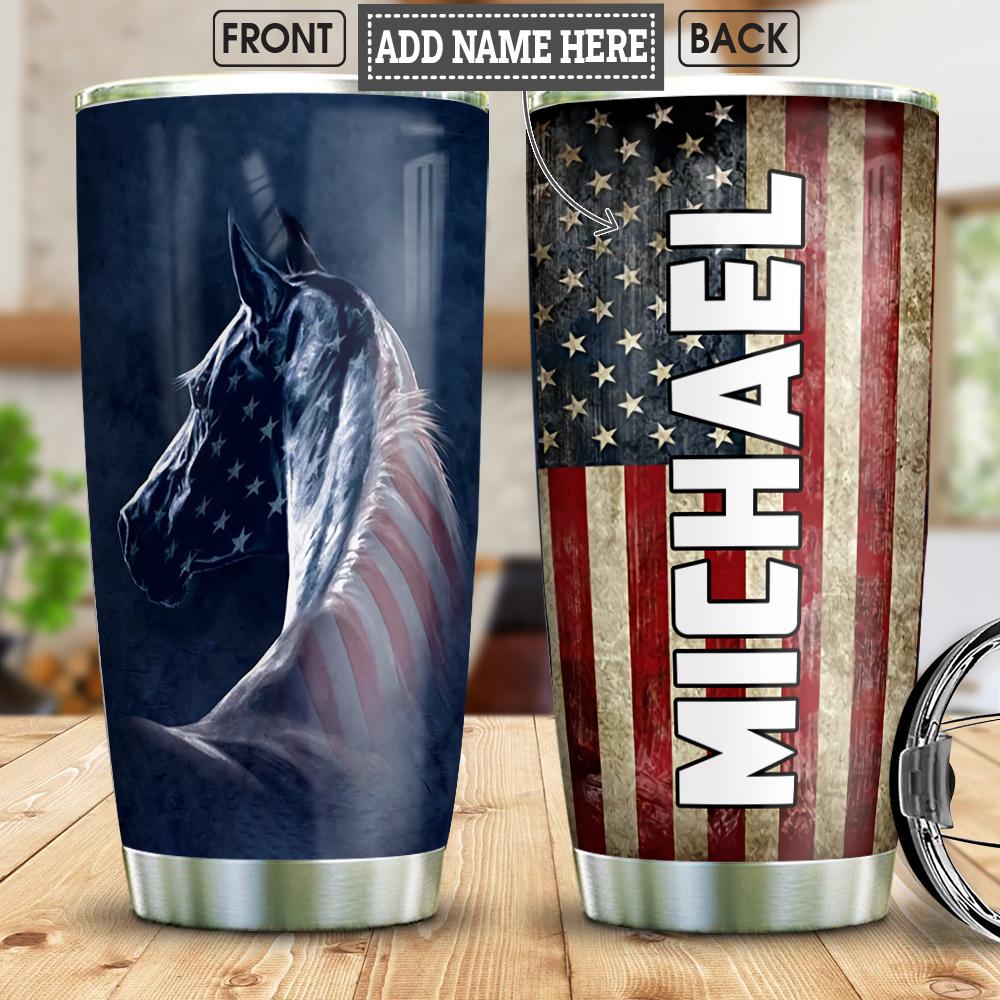 Personalized American Horse Stainless Steel Tumbler