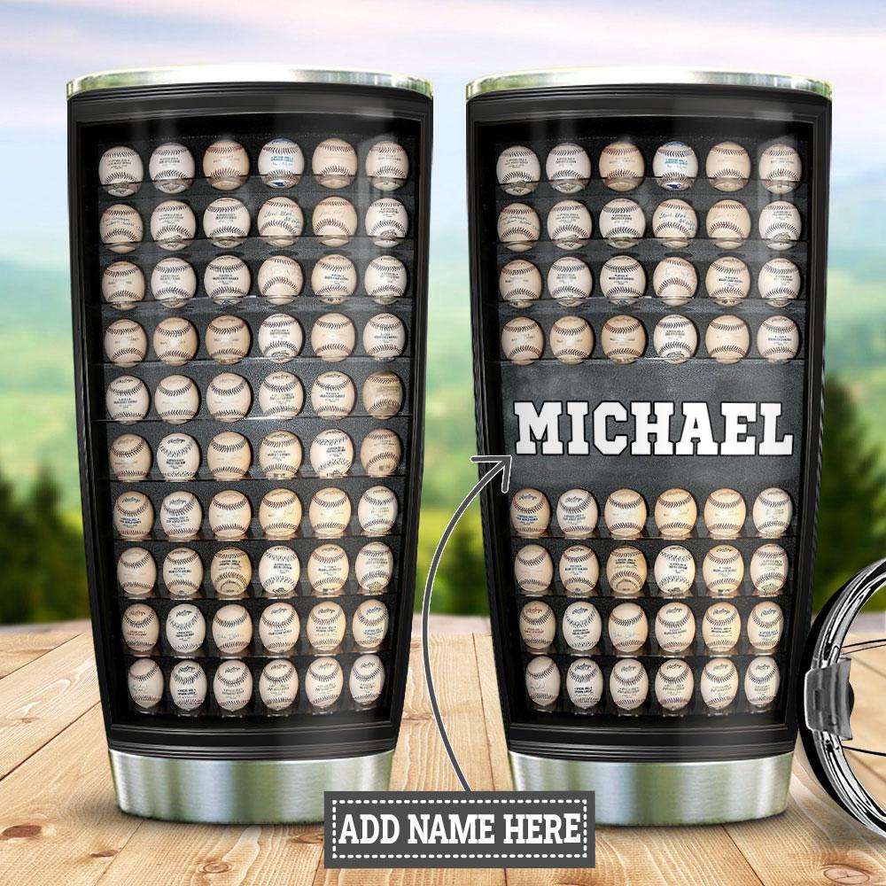 Personalized Baseball Display Stainless Steel Tumbler