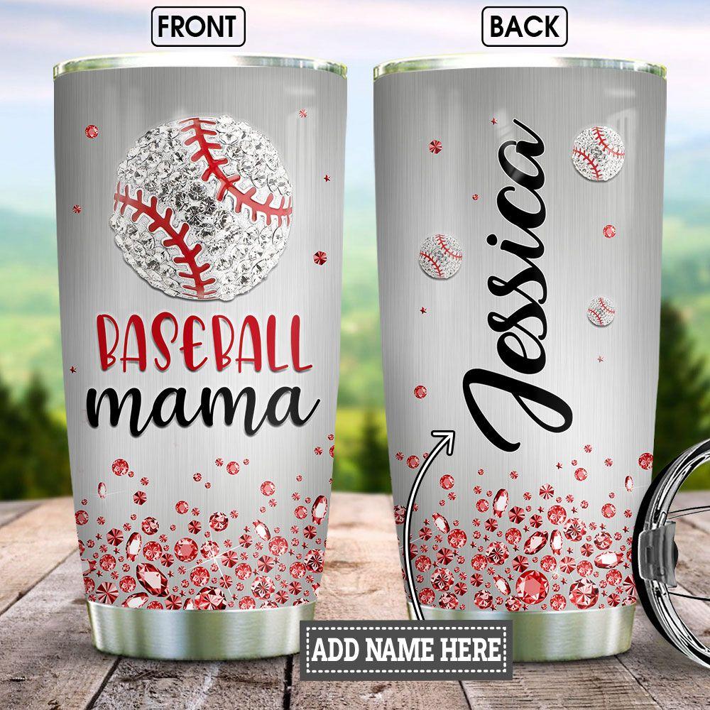 Personalized Baseball Mom Jewelry Style Stainless Steel Tumbler