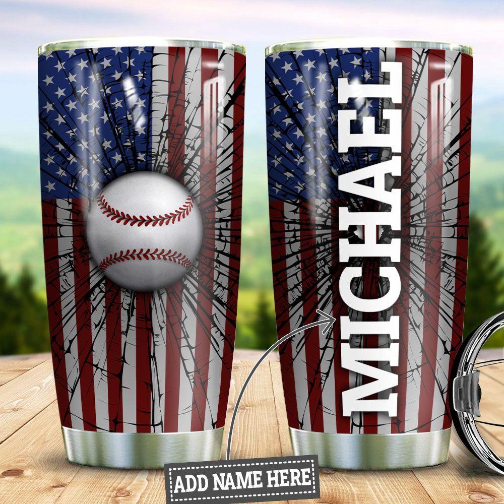 Personalized Baseball Stainless Steel Tumbler