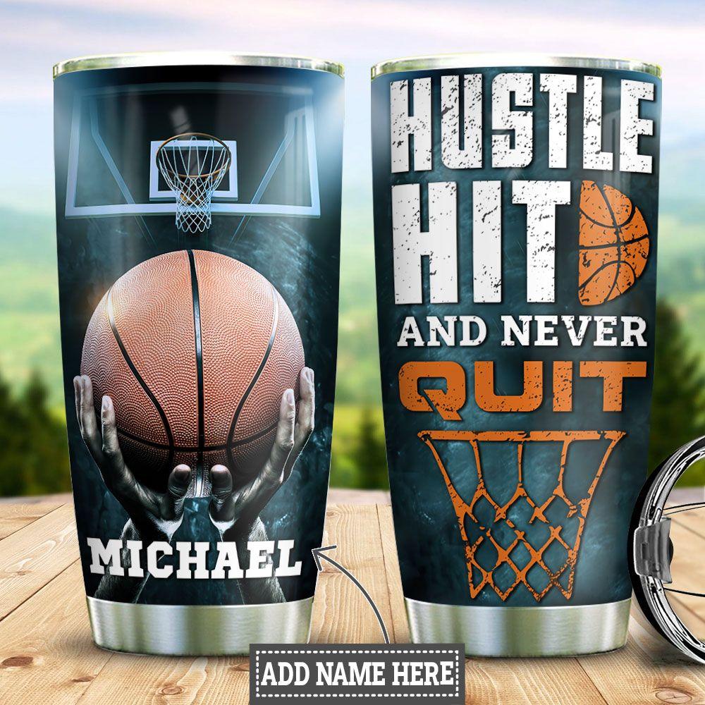 Personalized Basketball Hustle Hit Stainless Steel Tumbler