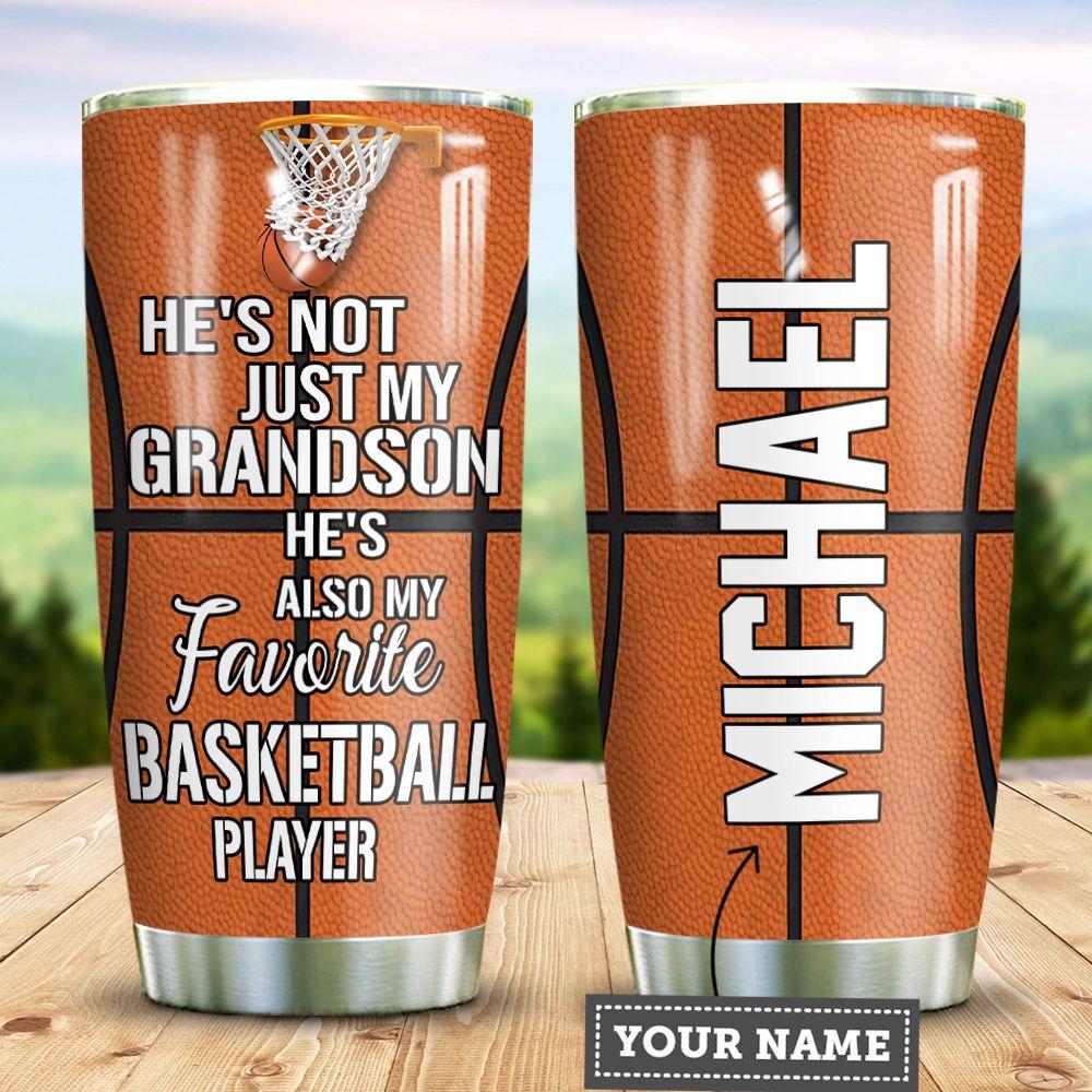 Personalized Basketball To My Grandson Stainless Steel Tumbler