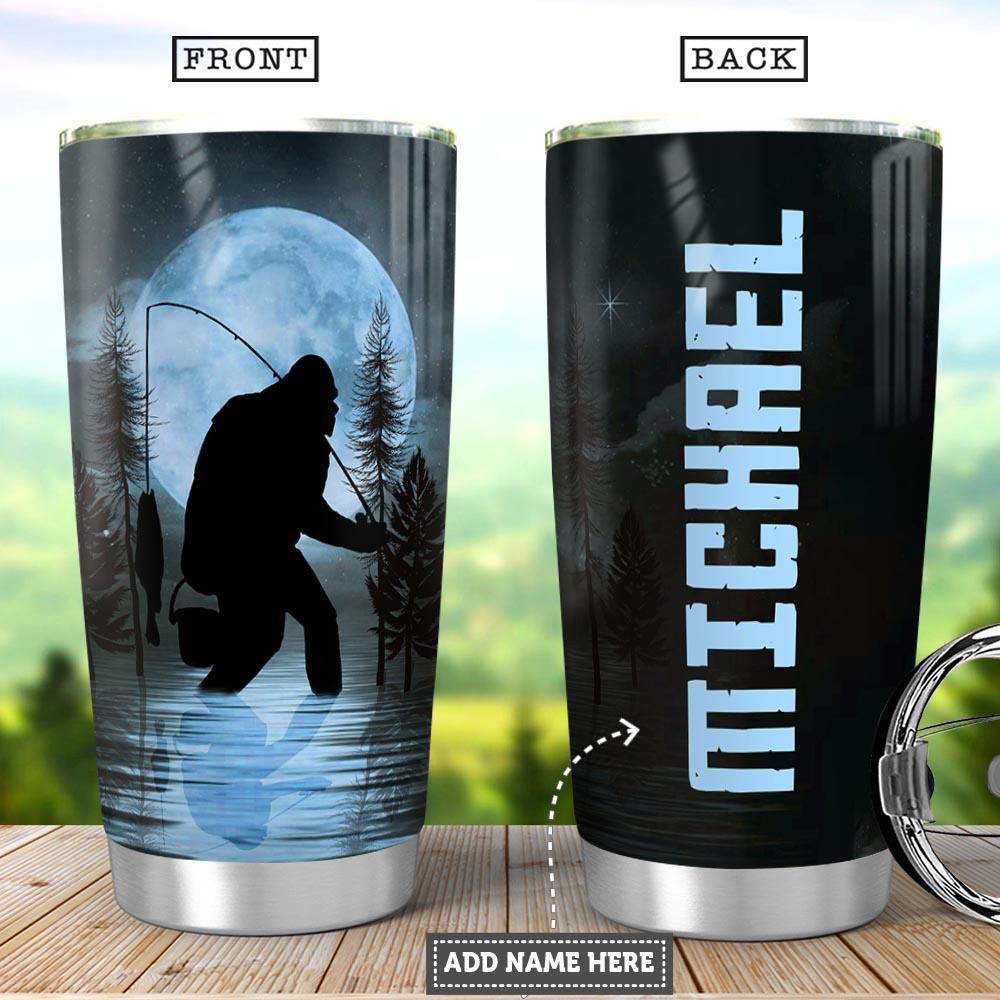 Personalized Big Foot Fishing Stainless Steel Tumbler