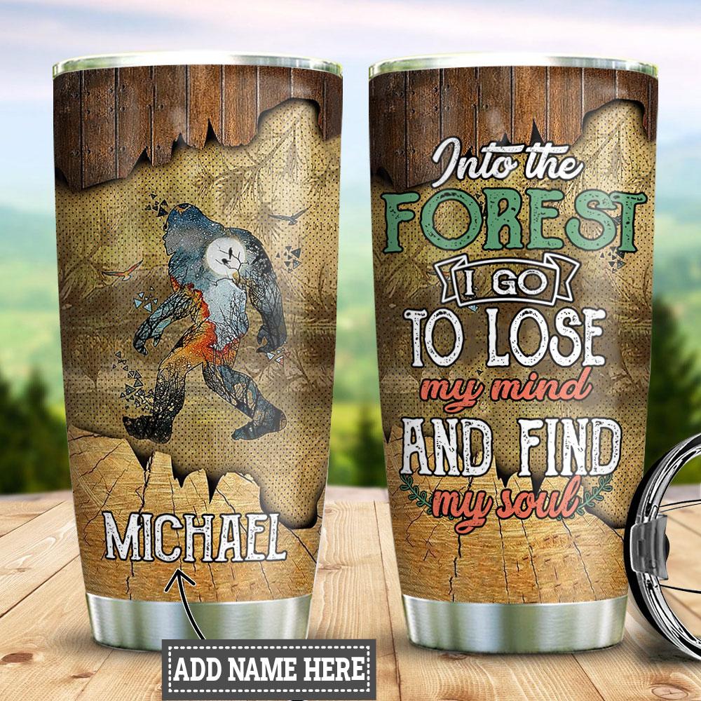 Personalized Bigfoot Wood Style Stainless Steel Tumbler