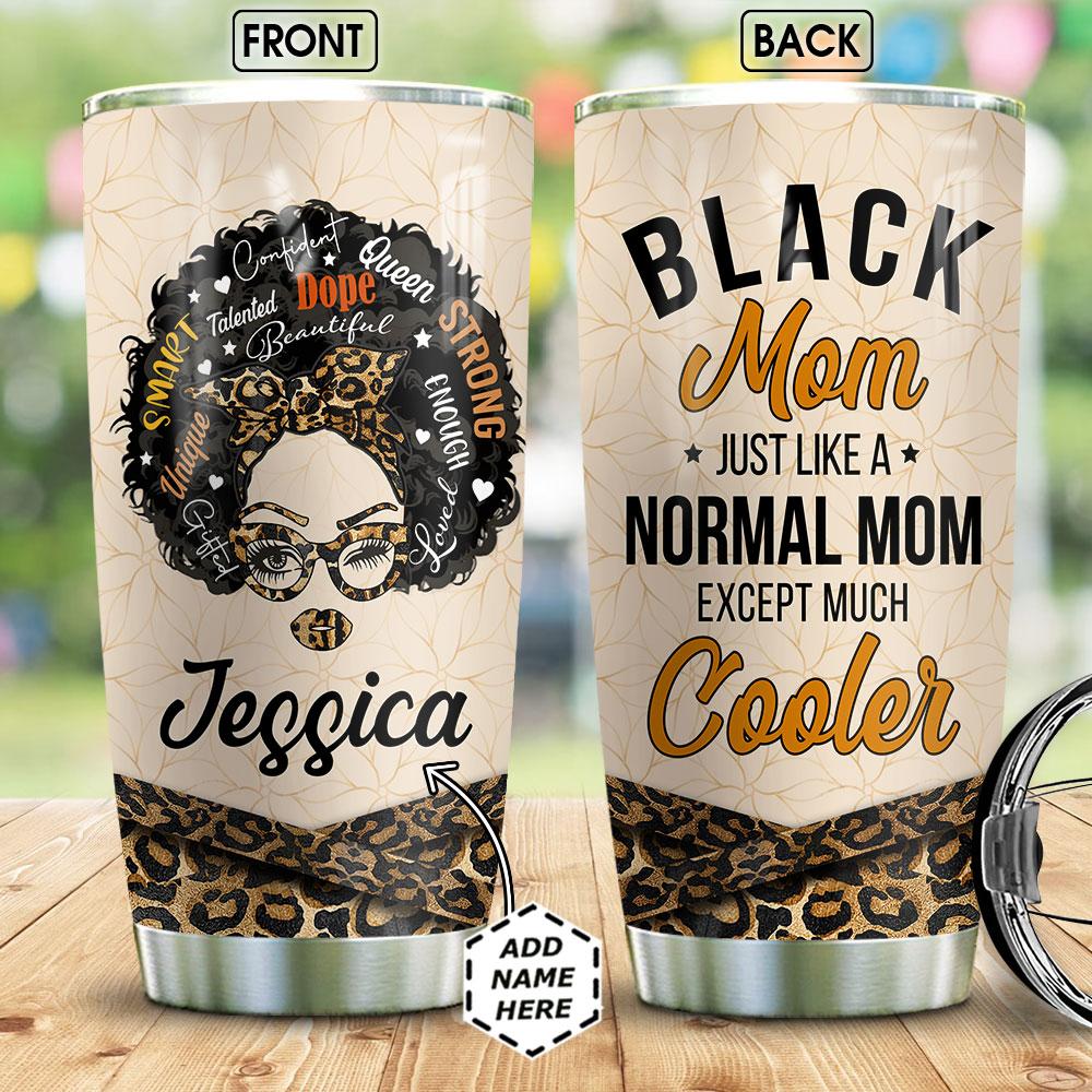 Personalized Black Mom Boss Stainless Steel Tumbler