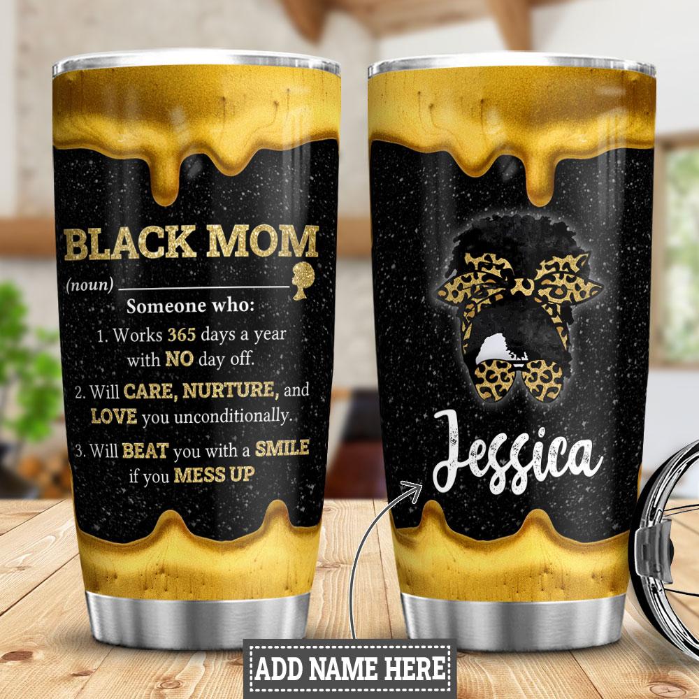 Personalized Black Mom Definition Stainless Steel Tumbler