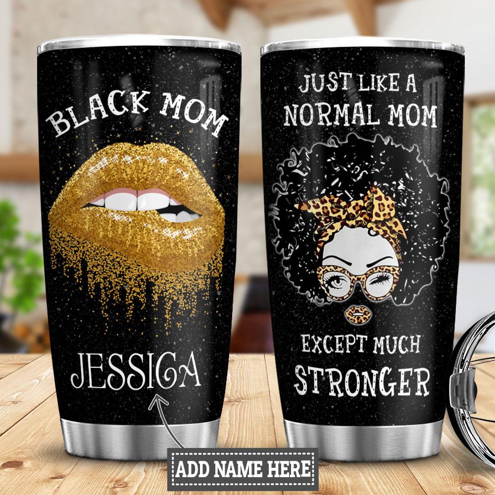 Personalized Black Mom Stainless Steel Tumbler