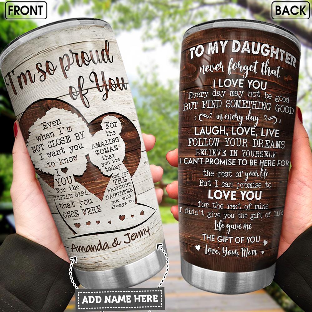 Personalized Black Mom To Daughter BWM Stainless Steel Tumbler